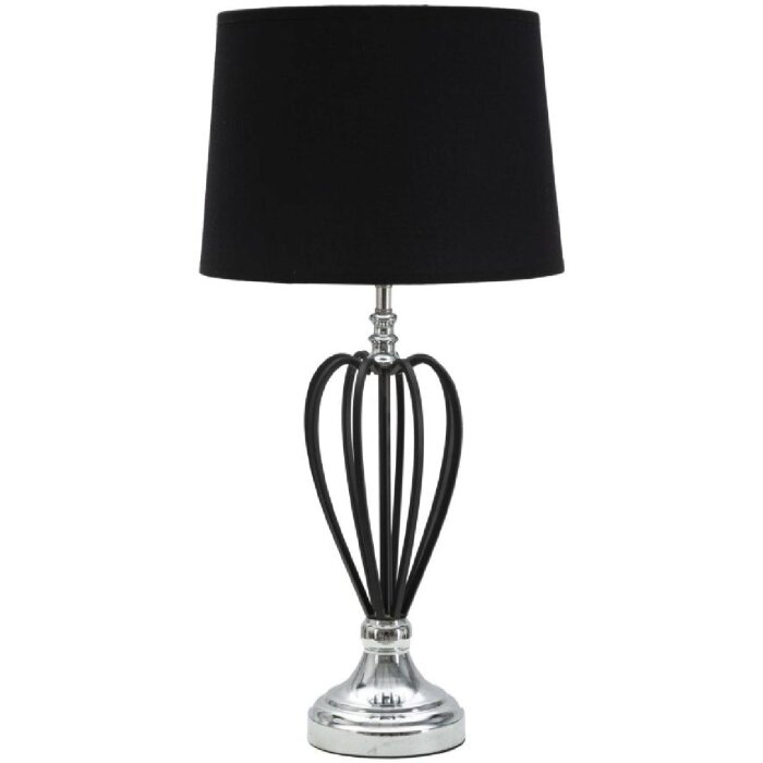 Mauro Ferretti lampe de table Darky argent E27 Ø 28x56 cm noir argent