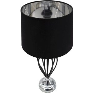 Mauro Ferretti lampe de table Darky argent E27 Ø 28x56 cm noir argent