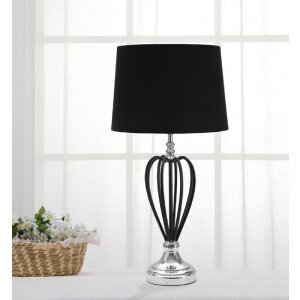 Mauro Ferretti lampe de table Darky argent E27 Ø 28x56 cm noir argent