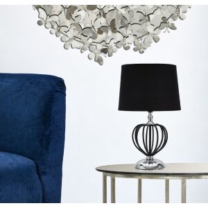 Mauro Ferretti lampe de table Darky argent E27 Ø 28x44,5 cm noir argent