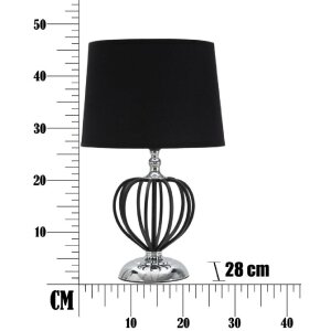 Mauro Ferretti lampe de table Darky argent E27 Ø 28x44,5 cm noir argent