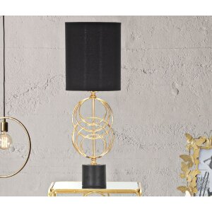 Mauro Ferretti lampe de table Circly E27 Ø 22,5x65 cm or noir