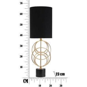 Mauro Ferretti lampe de table Circly E27 Ø 22,5x65 cm or noir