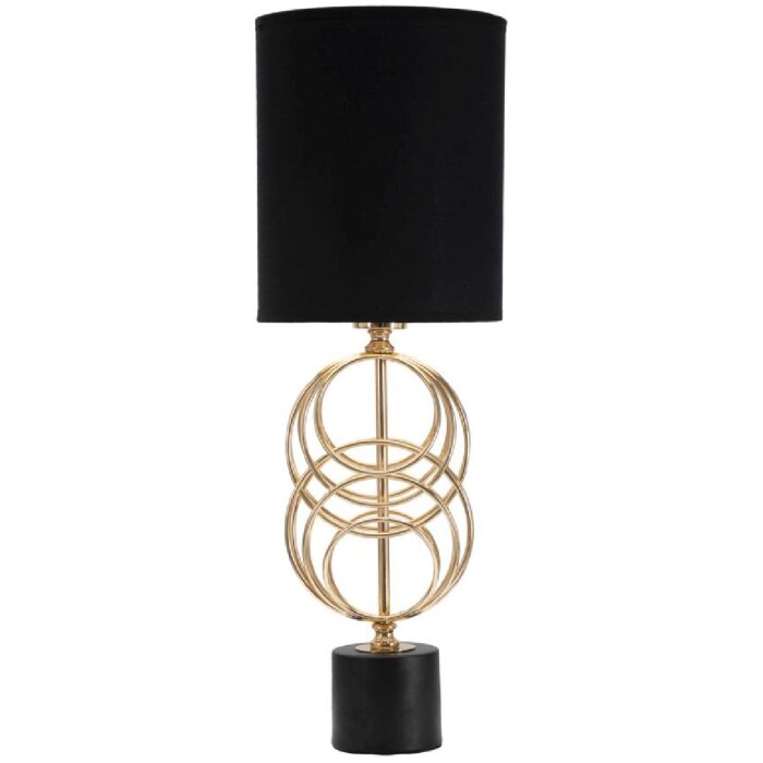 Mauro Ferretti lampe de table Circly E27 Ø 20x58,5 cm or noir