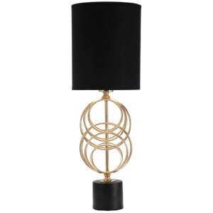 Mauro Ferretti lampe de table Circly E27 Ø 20x58,5 cm or noir