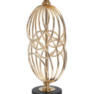 Mauro Ferretti lampe de table Circly E27 Ø 20x58,5 cm or noir