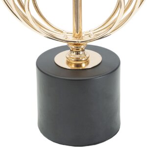 Mauro Ferretti lampe de table Circly E27 Ø 20x58,5 cm or noir