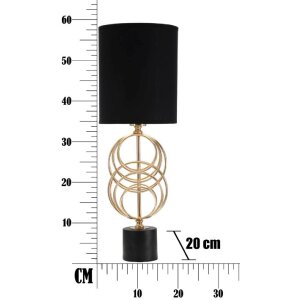 Mauro Ferretti lampe de table Circly E27 Ø 20x58,5 cm or noir