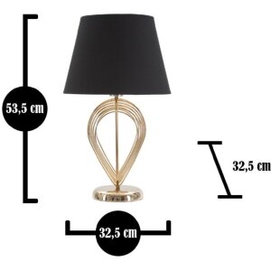 Mauro Ferretti lampe de table Maxt E27 Ø 32,5x53,5 cm or noir