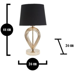 Mauro Ferretti lampe de table Maxt E27 Ø 24x44 cm or noir