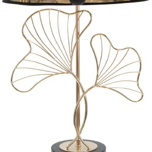 Mauro Ferretti lampe de table feuilles E27 Ø 30x60 cm noir or