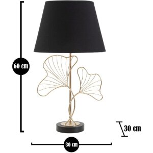 Mauro Ferretti lampe de table feuilles E27 Ø 30x60 cm noir or