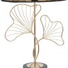 Mauro Ferretti lampe de table feuilles E27 Ø 30x60 cm noir or