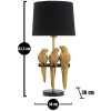 Mauro Ferretti lampe de table perroquets E27 Ø 30x62,5 cm noir or