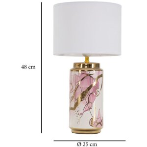 Mauro Ferretti lampe de table Glam Abstrakt E27 Ø 25x48 cm blanc multicolore