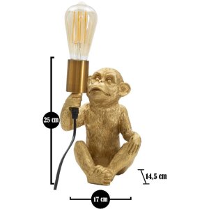 Mauro Ferretti lampe de table singe E27 17x14,5x25 cm or