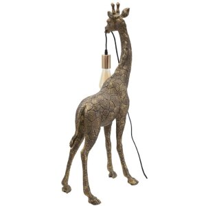 Mauro Ferretti lampe de table girafe E27 40x22x80 cm or antique