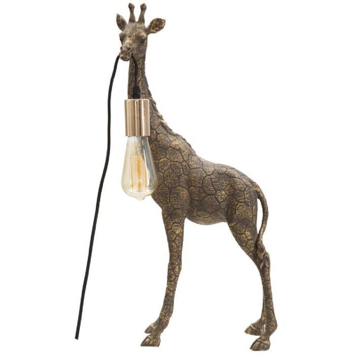 Mauro Ferretti lampe de table girafe E27 28x16x60 cm or antique