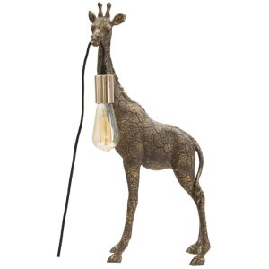Mauro Ferretti lampe de table girafe E27 28x16x60 cm or antique