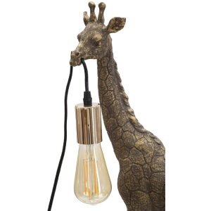 Mauro Ferretti lampe de table girafe E27 28x16x60 cm or antique