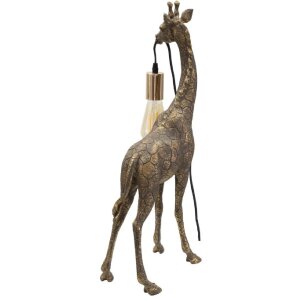 Mauro Ferretti lampe de table girafe E27 28x16x60 cm or antique