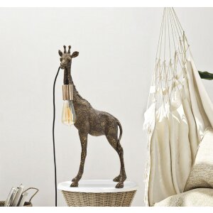 Mauro Ferretti lampe de table girafe E27 28x16x60 cm or antique