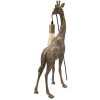 Mauro Ferretti lampe de table girafe E27 28x16x60 cm or antique