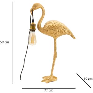 Mauro Ferretti lampe de table Flamingo E27 37x19x59 cm or