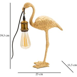 Mauro Ferretti lampe de table Flamingo E27 13x11,5x39,5 cm or