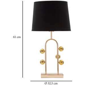 Mauro Ferretti lampe de table bulle E27 Ø 32,5x61 cm noir or
