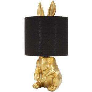 Mauro Ferretti lampe de table lapin E27 Ø 20x43 cm or noir