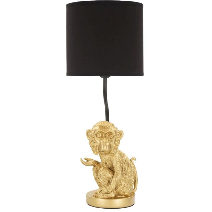Mauro Ferretti lampe de table singe assis E27 Ø 20x51,5 cm or noir