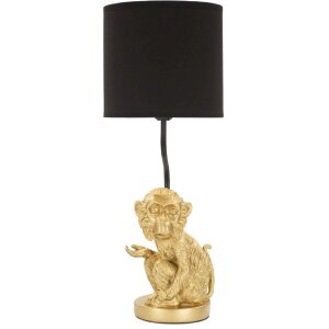 Mauro Ferretti lampe de table singe assis E27 Ø 20x51,5 cm or noir