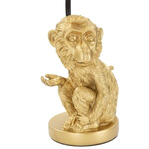 Mauro Ferretti lampe de table singe assis E27 Ø 20x51,5 cm or noir