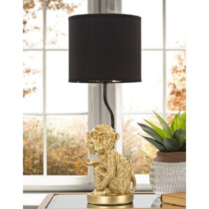 Mauro Ferretti lampe de table singe assis E27 Ø 20x51,5 cm or noir