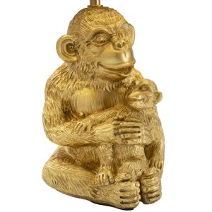 Mauro Ferretti lampe de table maman singe E27 Ø 30x49 cm or noir