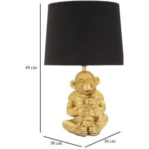 Mauro Ferretti lampe de table maman singe E27 Ø 30x49 cm or noir