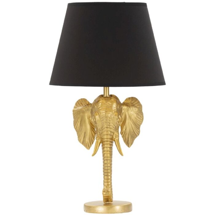 Mauro Ferretti lampe de table éléphant E27 Ø 32x59 cm or noir
