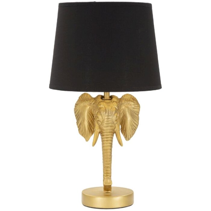 Mauro Ferretti lampe de table éléphant E27 Ø 25x43 cm or noir