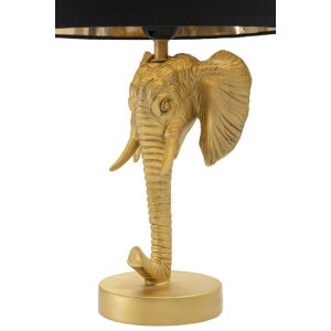 Mauro Ferretti lampe de table éléphant E27 Ø 25x43 cm or noir