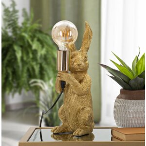 Mauro Ferretti lampe de table lapin E27 13x17x35.5 cm or