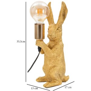 Mauro Ferretti lampe de table lapin E27 13x17x35.5 cm or