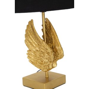 Mauro Ferretti lampe de table aile E27 Ø 25x45 cm or noir