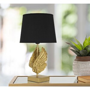 Mauro Ferretti lampe de table aile E27 Ø 25x45 cm or noir