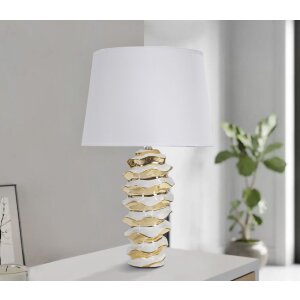 Mauro Ferretti lampe de table Glam-Weltraum E27 Ø 33x53 cm blanc or