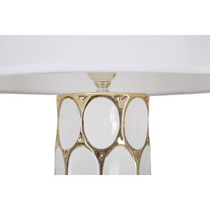 Mauro Ferretti lampe de table Glam Carv E27 Ø 34,5x56 cm blanc or