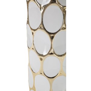 Mauro Ferretti lampe de table Glam Carv E27 Ø 34,5x56 cm blanc or