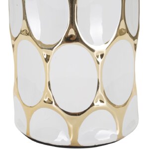 Mauro Ferretti lampe de table Glam Carv E27 Ø 34,5x56 cm blanc or