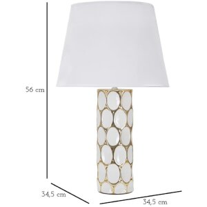 Mauro Ferretti lampe de table Glam Carv E27 Ø 34,5x56 cm blanc or