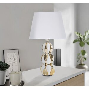 Mauro Ferretti lampe de table Glam balles E27 Ø 28x46 cm blanc or